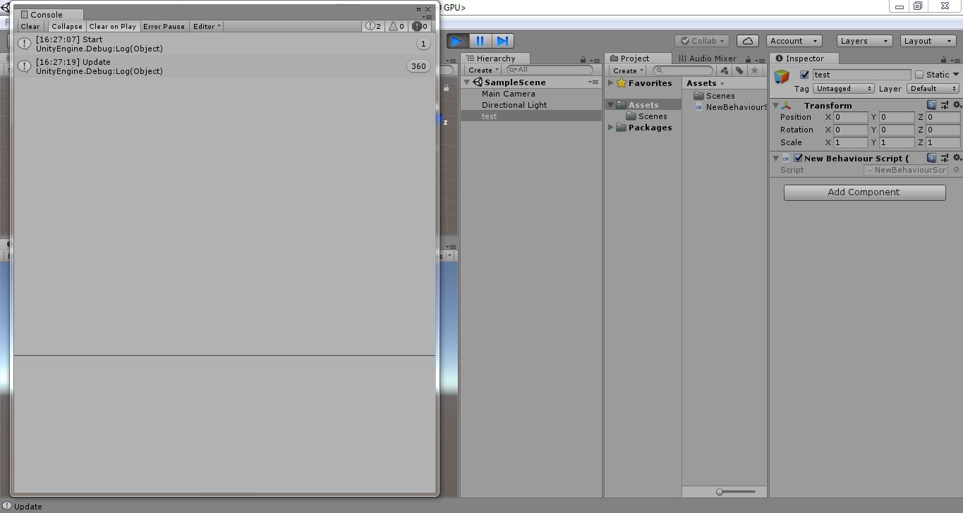 دیباگ در یونیتی